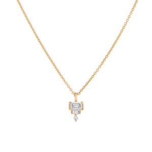 Geometric square diamond necklace