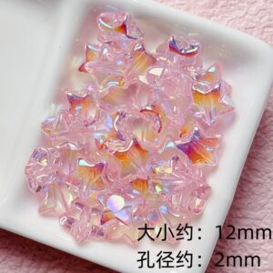 E139-15-[transparent pink] five-pointed star / (sold by piece) see picture for size
