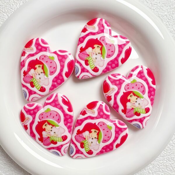 oly-8a5989e1b5144825641d73af84feabdd Wholesale Acrylic Cute Cartoon Strawberry Girl Printed Shape Beads for DIY Phone Charm Bag Pendant Jewelry Making Supplies