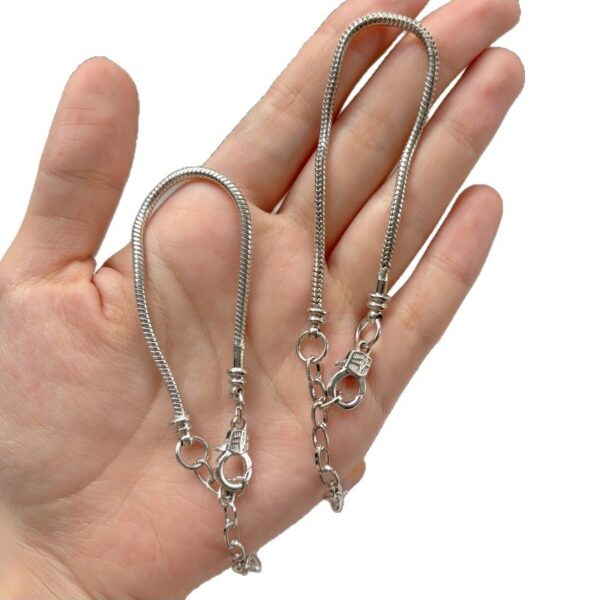 oly-8a866571cfb4506019069b394c3777ed Wholesale Chic Snake Bone Chain Stainless Steel Silver Adjustable DIY Jewelry Making Accessory for Bracelet Bangle Phone Strap