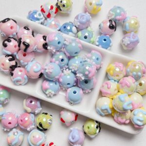 Wholesale Acrylic Hand-Painted 3D Rhinestone Loose Beads, DIY Phone Chain Charms, Fashion Accessory for Jewelry Making, Gift & Boutique Resale