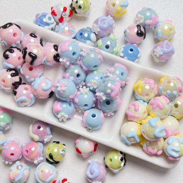 oly-8a9841777cc60233374a8d66b1549f2e Wholesale Acrylic Hand-Painted 3D Rhinestone Loose Beads, DIY Phone Chain Charms, Fashion Accessory for Jewelry Making, Gift & Boutique Resale