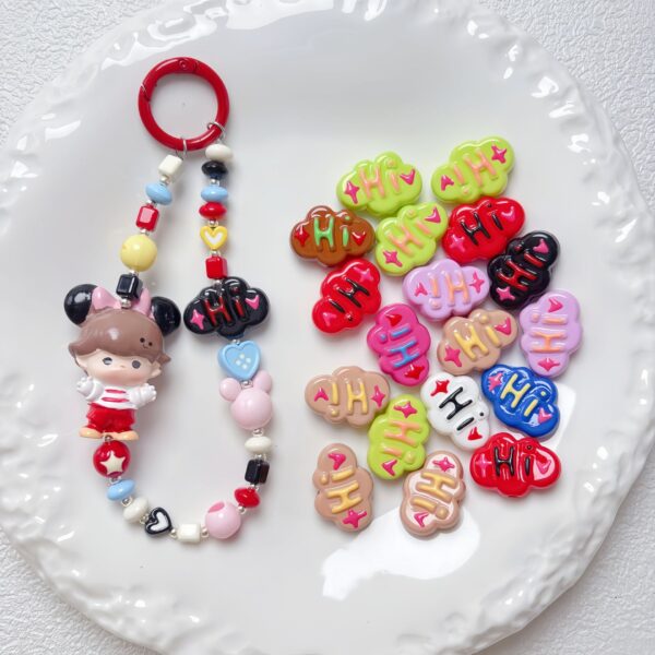 Wholesale Cloud Shape Acrylic Loose Beads Drip Oil Finish for DIY Phone Chain Bag Charm Jewelry Making