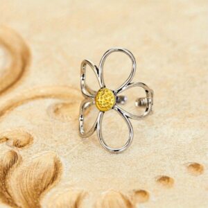 Ancient silver hollow flower one piece / Opening adjustable