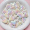 Wholesale Stylish Cream Acrylic Heart Beads UV Color Plated for DIY Phone Strap Car Hanging Jewelry Making Accessory