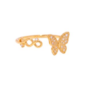 Diamond butterfly ring
