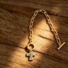 oly-8ae0973e241ebf9a0a131f17882dd51f Wholesale Zinc Alloy Retro Gold Silver Tone OT Buckle Cross Bracelet Fashion Jewelry Gift For Resale