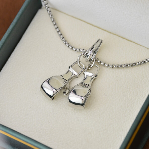 Wholesale Trendy Boxing Glove Pendant Chain Necklace For Men Antique Silver Zinc Alloy Street Style Boutique Resale Jewelry Gift