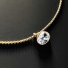 Wholesale Trendy Stainless Steel Geometric Zircon Oval Necklace For Women 18K Gold Plated Fashion Jewelry Accessory Boutique Resale