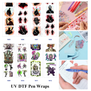 Wholesale 2/8/16pcs Horror Movie Character Spooky Dark Figure Print Pen and Bookmark Stickers UV DTF Wraps OLY Exclusive
