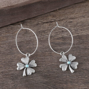 Turquoise four-leaf clover earrings