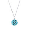 oly-8b94bf6eb118b4e7362780e923fdf566 Wholesale Bohemian Turquoise Flower Necklace Vintage Alloy Pendant Jewelry Accessory For Women