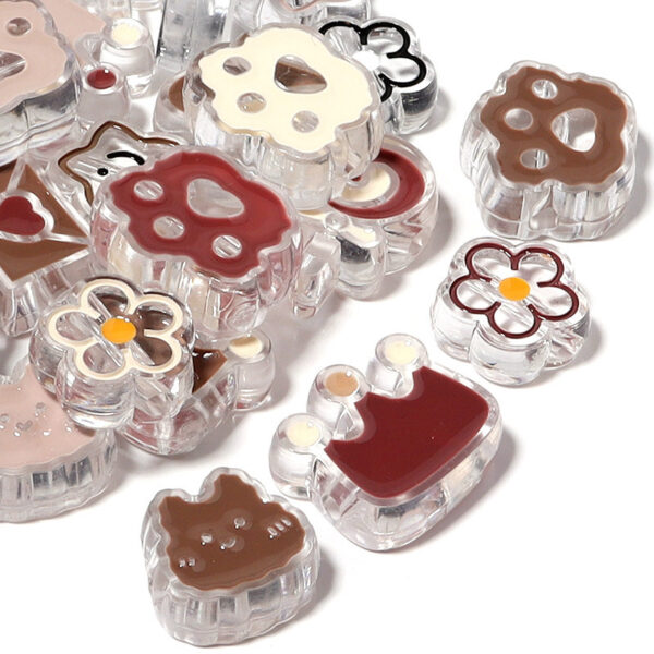 oly-8bf6326dac2faa16b63fd8686fdd1f15 Wholesale Autumn Winter Cartoon Animal Heart Dripping Oil Acrylic Beads, Large Hole, 10 Pcs/Bag, DIY Craft Supply for Jewelry Phone Charm