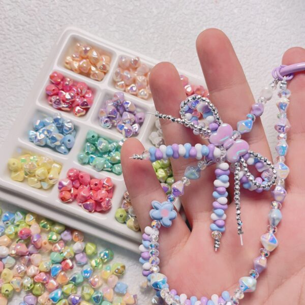 Wholesale Starfruit Acrylic Loose Beads, Yellow UV Electroplated Straight Hole, DIY Phone Charm Craft Supply