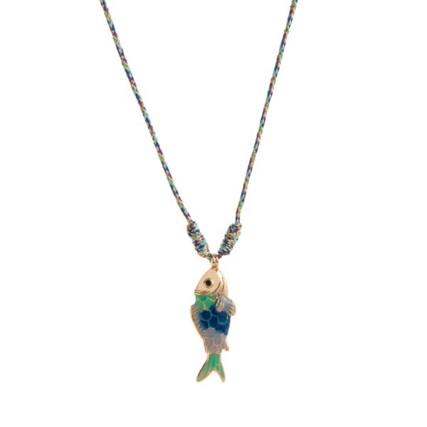 oly-8c11f39a393d4aaf986045a372715bdb Wholesale Summer Beach Starfish Pearl Heart Pendant Necklace Colorful Rope Chain Stainless Steel Jewelry Accessory