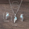 Wholesale Ancient Silver Finish Vintage Turquoise Bird Earring Necklace Set Fashion Jewelry For Party