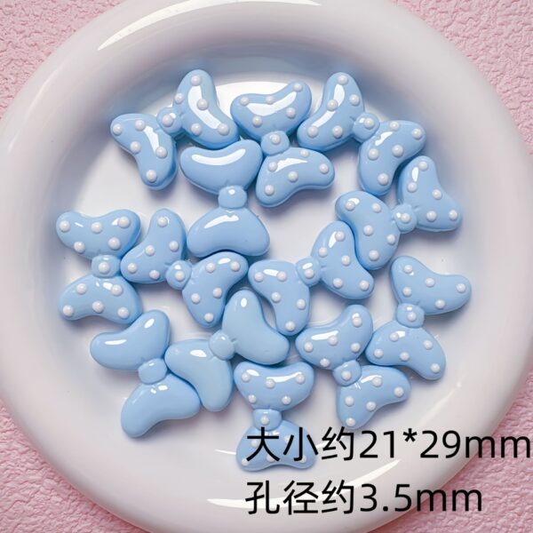 Wholesale Stylish Acrylic Polka Dot Bow Beads in Light Pink for DIY Phone Charm and Jewelry Making