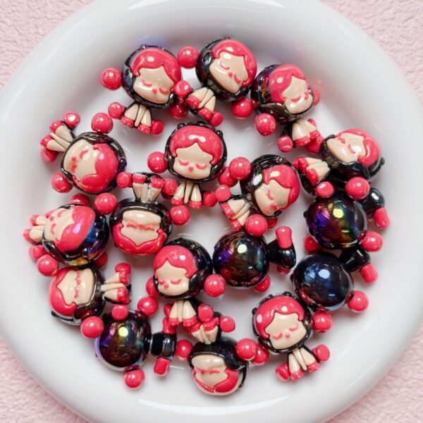 Wholesale Cartoon Silicone Loose Beads UV Plated DIY Phone Chain Charms Stylish Jewelry Accessory for Gift & Boutique Resale