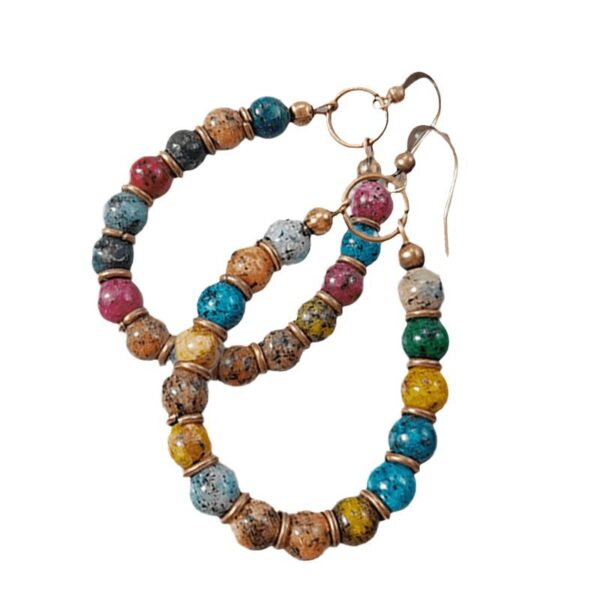 oly-8cd28b91f658174023db6248f7b0480e Wholesale Natural Stone Bead Bohemian Drop Earrings Ethnic Style Jewelry Gift Boutique Resale