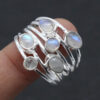 oly-8cd2b4b6786c8a6b164e4a9a2d1125db Wholesale Bohemian Geometric Gemstone Wide Band Ring Silver Tone Zinc Alloy Women S Fashion Jewelry Gift
