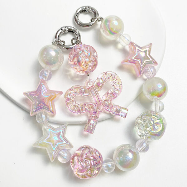 oly-8d6f136105971a4b330538965fa811c0 Wholesale Acrylic Electroplated Loose Star Beads, UV Glow Transparent Mermaid Three-Layer Five-Pointed Star Charms for DIY Bracelet Jewelry Making