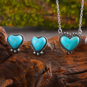 oly-8d72ce454acb87c0d2894db2f39bb1fe Wholesale Sweet Heart Earrings Necklace Set Romantic Love Theme Chic Fashion Jewelry For Women