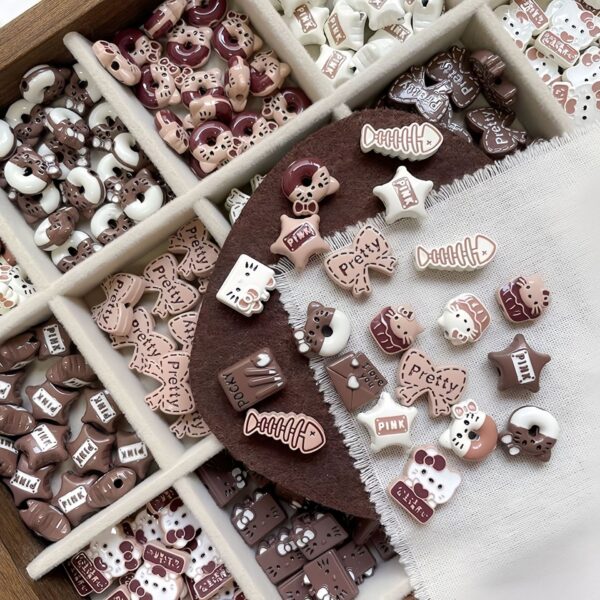 Wholesale Alloy Scattered Beads Cartoon Dog Heart Bow DIY Jewelry Making Kit for Bracelet Necklace Craft Supply