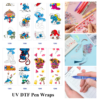 oly-8db3f09b153d4623813718d05d97c3ac Wholesale 2/8/16pcs Cartoon Character Summer Beach Watermelon Flamingo Palm Tree Skeleton Holiday Print Pen and Bookmark Stickers UV DTF Wraps OLY Exclusive