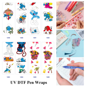 Wholesale 2/8/16pcs Cartoon Character Summer Beach Watermelon Flamingo Palm Tree Skeleton Holiday Print Pen and Bookmark Stickers UV DTF Wraps OLY Exclusive