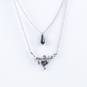 Rose love black diamond necklace