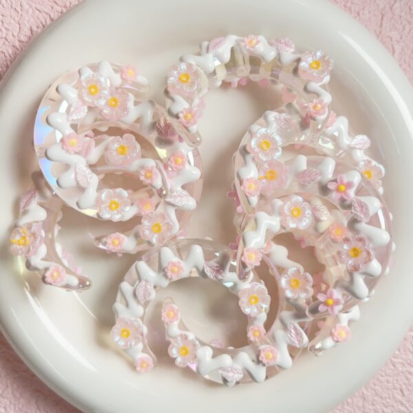 oly-8ed119f91910c21fa373a57f82a57047 Wholesale Acrylic Hand-painted Moon Loose Beads with Rhinestone Accents for DIY Jewelry, Phone Charms, and Car Hanging Craft Supply