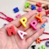 oly-8ef6373fd50dce19261406af6bb9e5e6 Wholesale Colorful Acrylic Alphabet Loose Beads Large Hole DIY Charms for Phone Bag Keychain Making