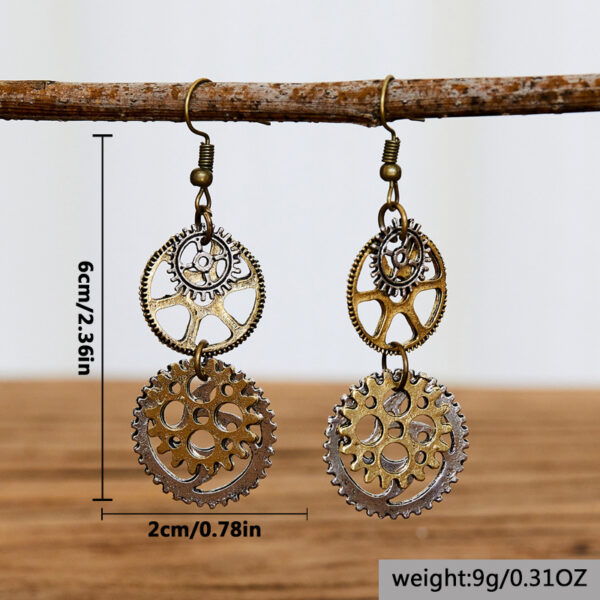oly-8efac9a16a48d1e1b0163b4eff777d89 Wholesale Steampunk Bronze Gear Drop Earrings Fashion Accessory For Gift Boutique Resale