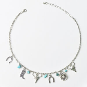 Denim style necklace