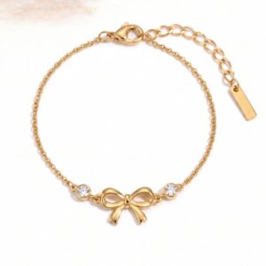 Bow symmetrical zircon bracelet