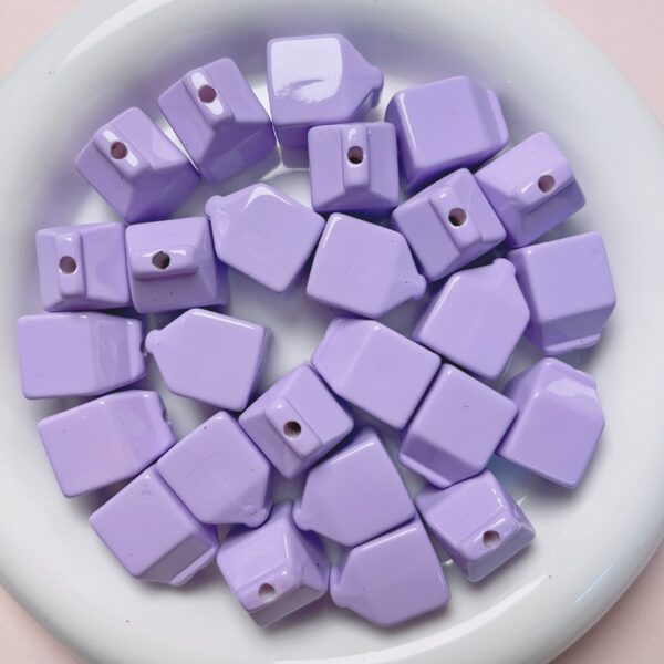 Wholesale Acrylic Purple Milk Carton Loose Beads Baking Varnish Finish for DIY Phone Strap Charm Boutique Resale