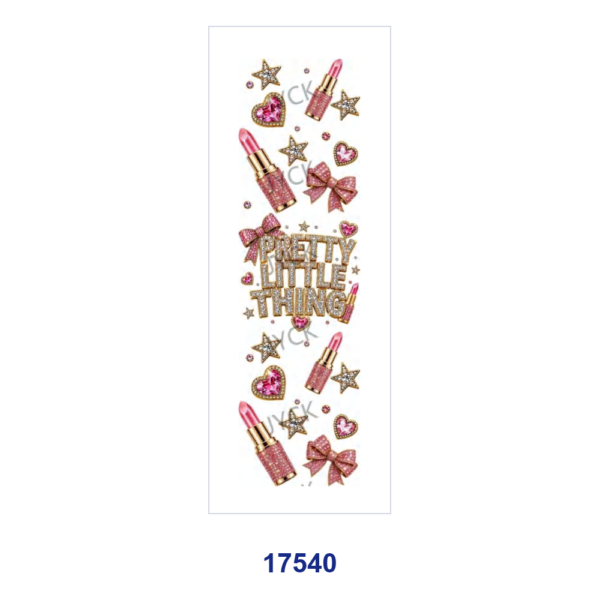 Wholesale 2/8/16pcs Coquette Bow Pink Rhinestone Girl Style Pen and Bookmark Stickers UV DTF Wraps