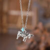 oly-8faa8981158bedb0ae0b3096736b3144 Wholesale Retro Ethnic 3D Cow Pendant Necklace Turquoise Inlay Ancient Silver Finish Fashion Jewelry Accessory Gift