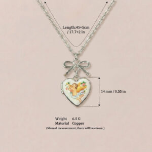 Steel color love bow necklace (single)