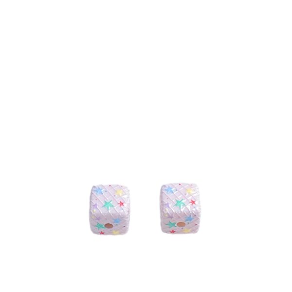 oly-904859be7ab748cb83cf8ea4c2963ad1 Wholesale Pink Plaid Star Embossed Acrylic Beads for DIY Phone Strap Bag Charm Craft Supplies