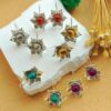 Wholesale Electroplated Zinc Alloy Retro Flower Necklace Earring Set Purple Jewelry Accessory For Boutique Resale