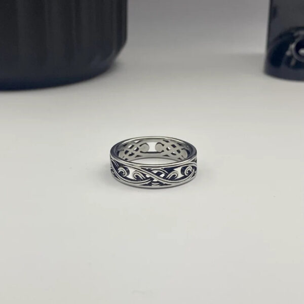 Wholesale Alloy Viking Rune Openwork Ring Silver Retro Bohemian Women S Jewelry Gift
