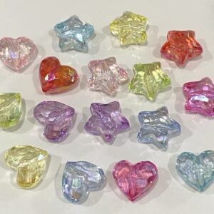 Wholesale Trendy Acrylic Star Beads Electroplated Colorful Loose Beads for DIY Jewelry Making and Layering