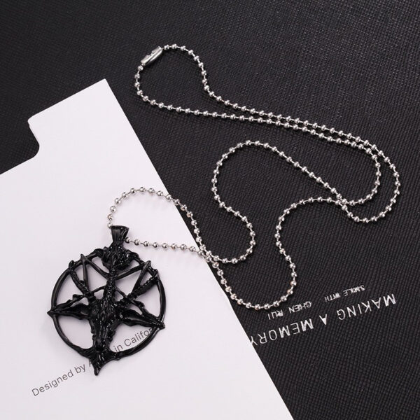 oly-9146a22c9dad66a29022e6b9e1d0ea9a Wholesale Vintage Pan God Sheep Head Pentagram Pendant Necklace Stylish Round Chain Jewelry Accessory Gift
