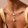 oly-91e5c60d9db51182c08b7e286338ab1f Wholesale Summer Heart Candy Necklace With Pearl Fish Charm Colorful Design Gilt Copper Trendy Vacation Jewelry Accessory For Resale