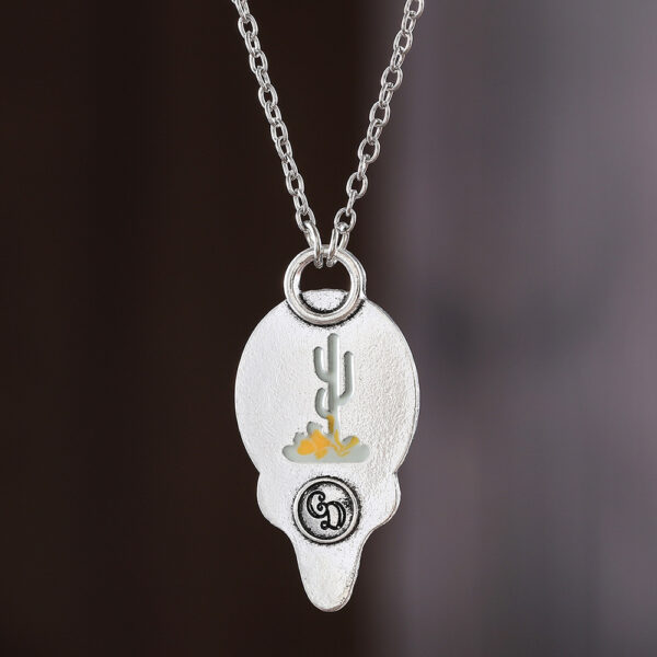 oly-9233d7e531caf50069469786f56d5630 Wholesale Retro Cactus Pendant Necklace Irregular Oil Drop Design Antique Silver Tone Chic Jewelry Accessory For Gift And Boutique Resale
