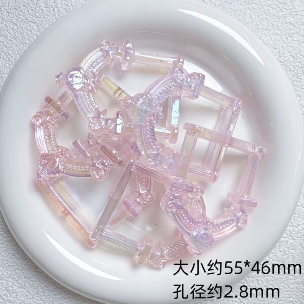 oly-92932a8c64f566525260cab6cf53c319 Wholesale UV Plated Acrylic Picture Frame Beads for DIY Phone Charms and Pen Accessories