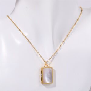 Golden white shell - rectangular