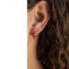 Wholesale Electroplating Copper Plated Twelve Birthstone Stud Earrings Geometric Style Women S Fashion Jewelry Gift