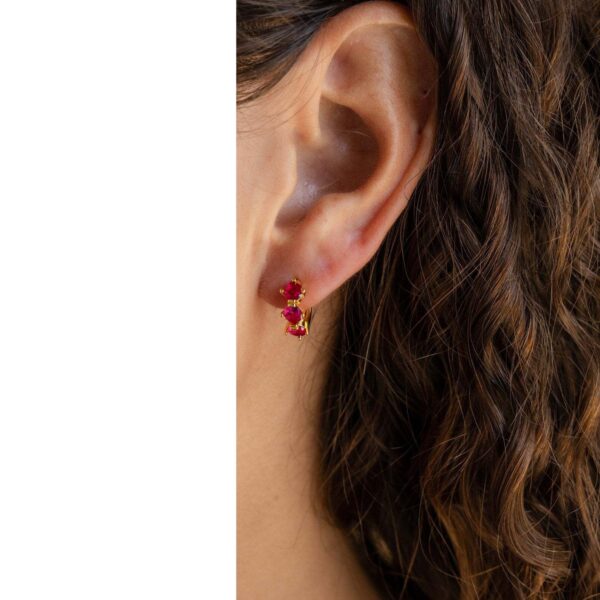 Wholesale Electroplating Copper Plated Twelve Birthstone Stud Earrings Geometric Style Women S Fashion Jewelry Gift